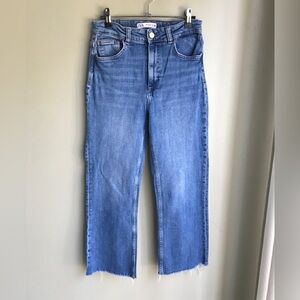 Zara Women's Crop Bootcut Fit High Rise Jeans Blue Size: US 8 EUR 40